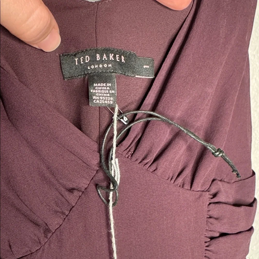 Ted Baker Silk Midi Dress Small Wedding Formal Party Jewel Tone Romantic - Picture 6 of 9